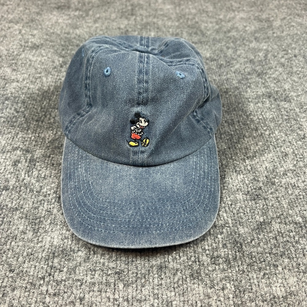 Disney Parks Baseball Hat Cap Men Blue Mickey Mouse Embroidered Adjustable Strap